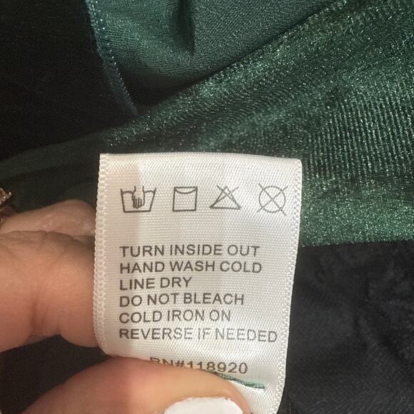 Lucy Paris Green Alex Velvet Cropped Strapless Jumpsuit Sz M - Picture 7 of 13